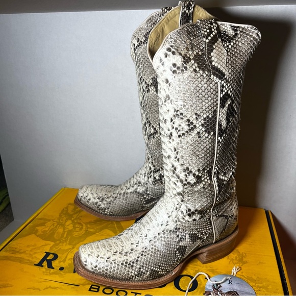 R. Watson Women's Python Skin Cowboy Boots size 8 - Picture 2 of 7